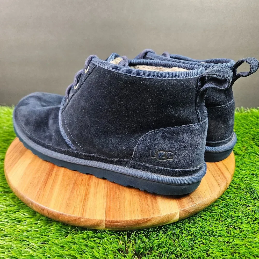UGG Boots Neumen Chukka Mens 11 Navy Blue Lace Up Casual Ankle Top SN 3236